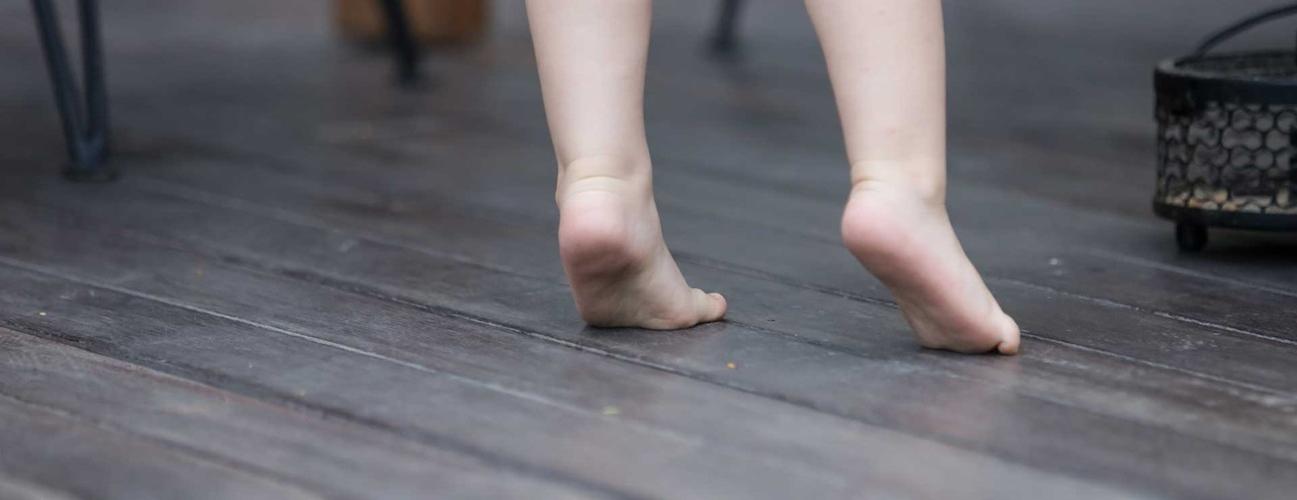 Child toe walking.